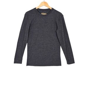 Jachs New York Men's Thermal Waffle Knit Long Sleeve Shirt Charcoal Grey Medium